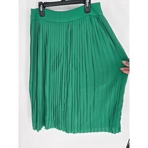 J.Crew Factory Shamrock Green Pleated Long Skirt Women's Size 4